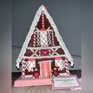 Cupcakes & Cashmere Light Up Valentine's Gingerbread House Pink Pastel Sugared